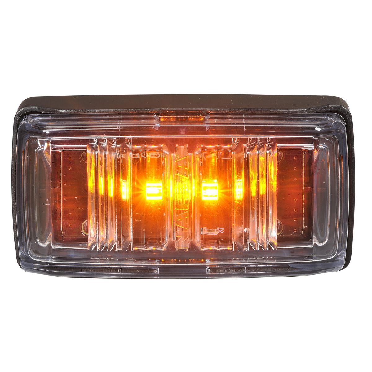 Narva Heavy Duty Model 80 Front End Outline Marker Or External Cabin Marker Lamp (Amber) With Black Base And 0.5M Cable 98022