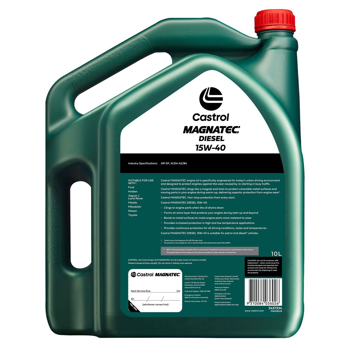 Castrol Magnatec Diesel 15W-40 Engine Oil 10L 3437334