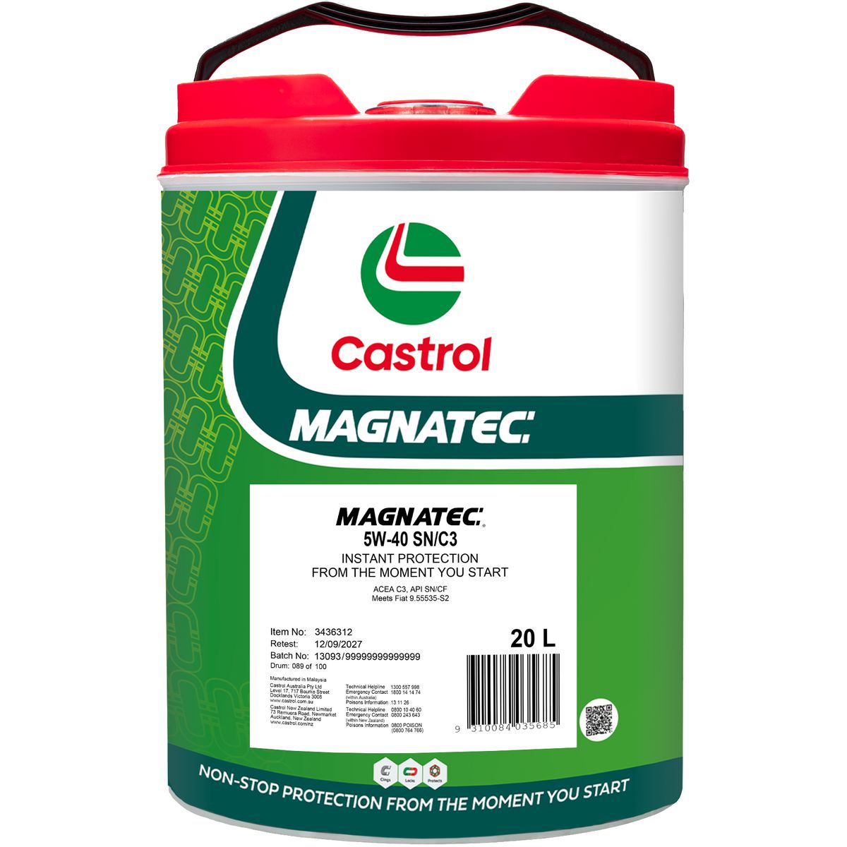 Castrol MAGNATEC 5W-40 SN/C3 Engine Oil 20L 3436312