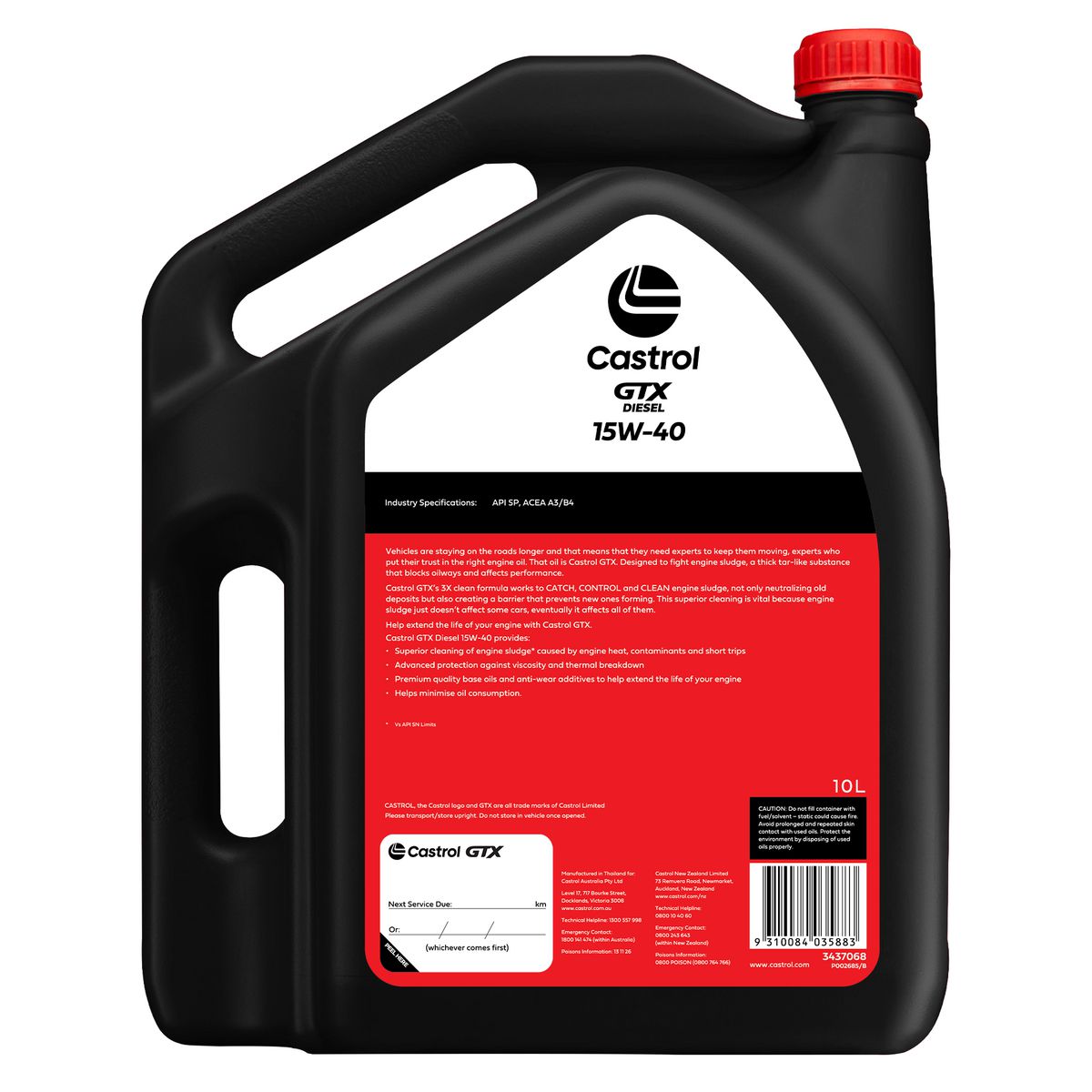 Castrol GTX Diesel 15W-40 Engine Oil 10L 3437068