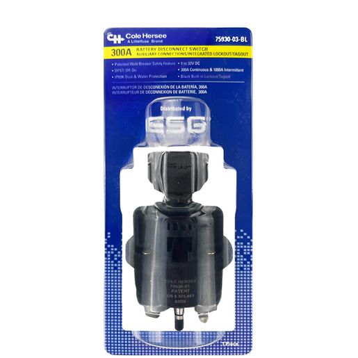 Cole Hersee Battery Master Switch With Lockout Tag - Black 75930-03-BL
