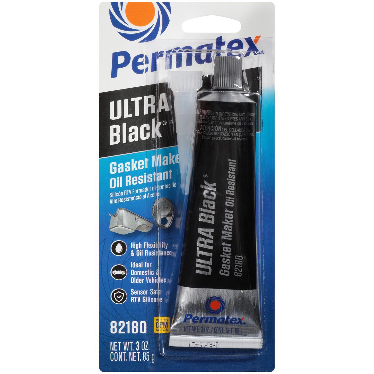 Permatex Ultra Black Max Oil Res Gasket Maker Cd 85G PX82180A