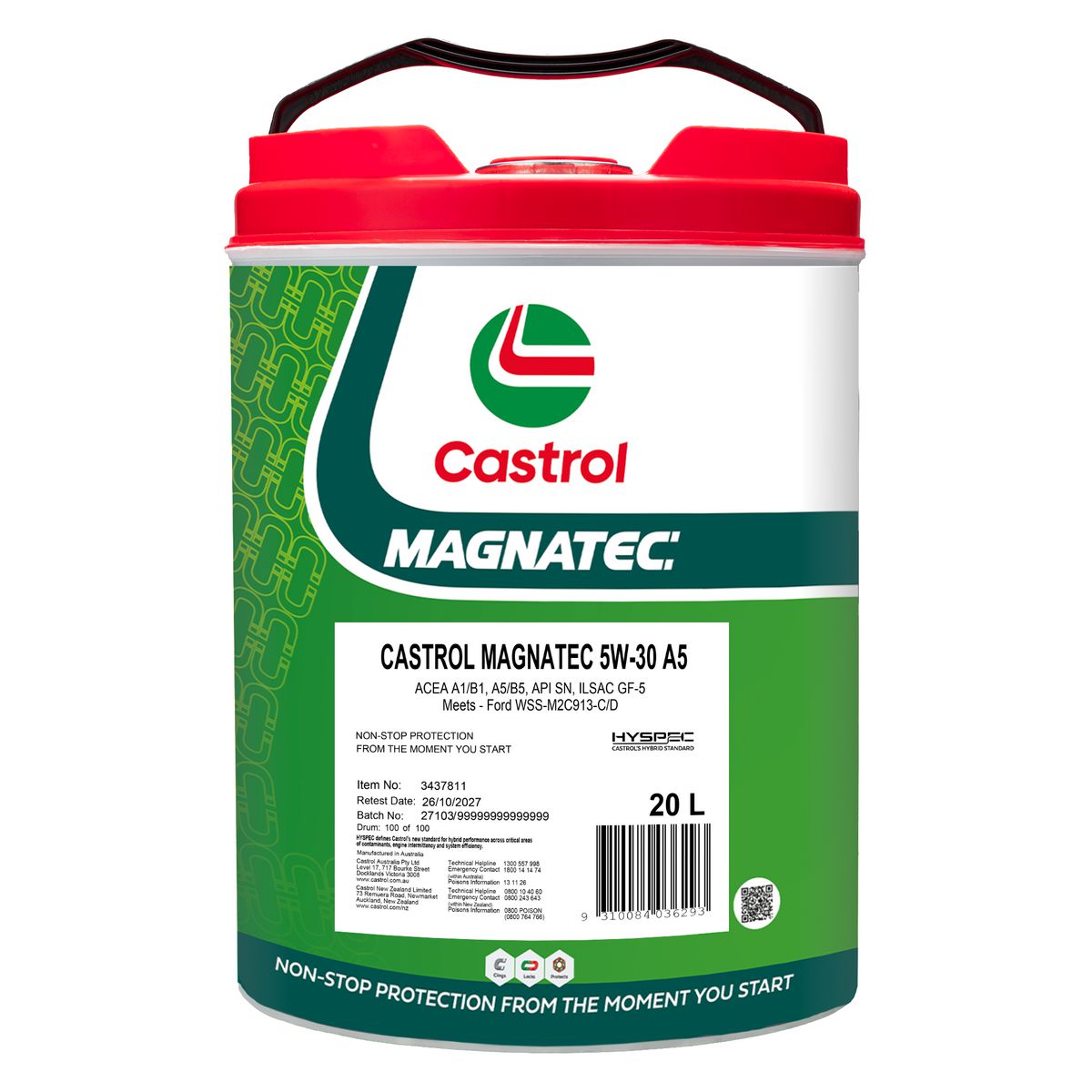 Castrol Magnatec 5W-30 A5 Engine Oil 20L 3437811