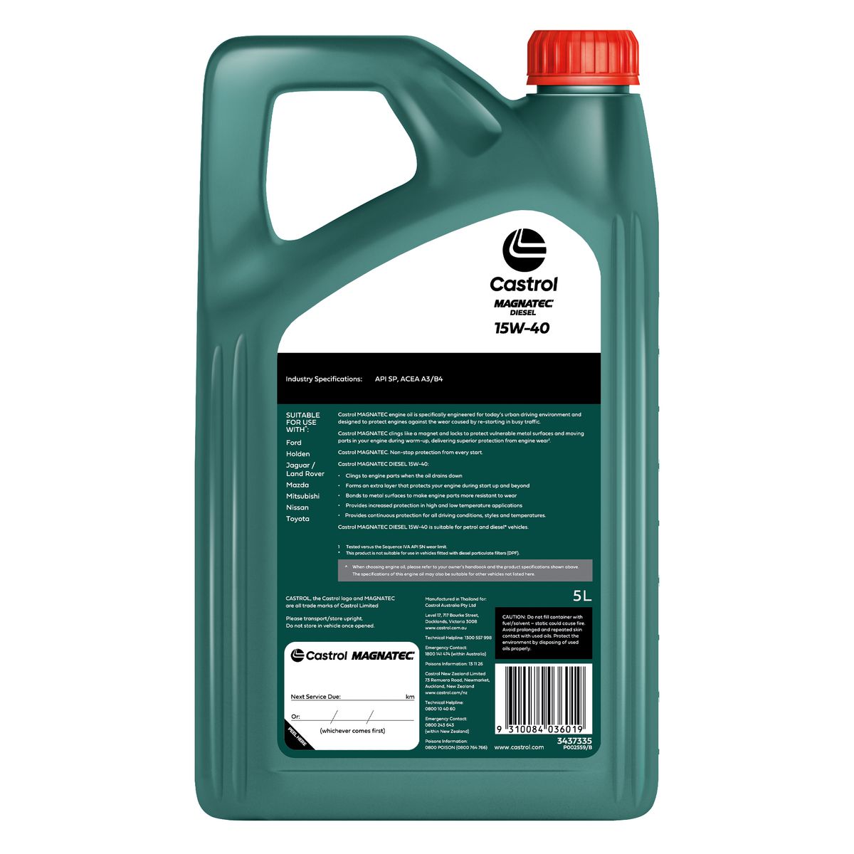 Castrol MAGNATEC Diesel 15W-40 Engine Oil 5L 3437335
