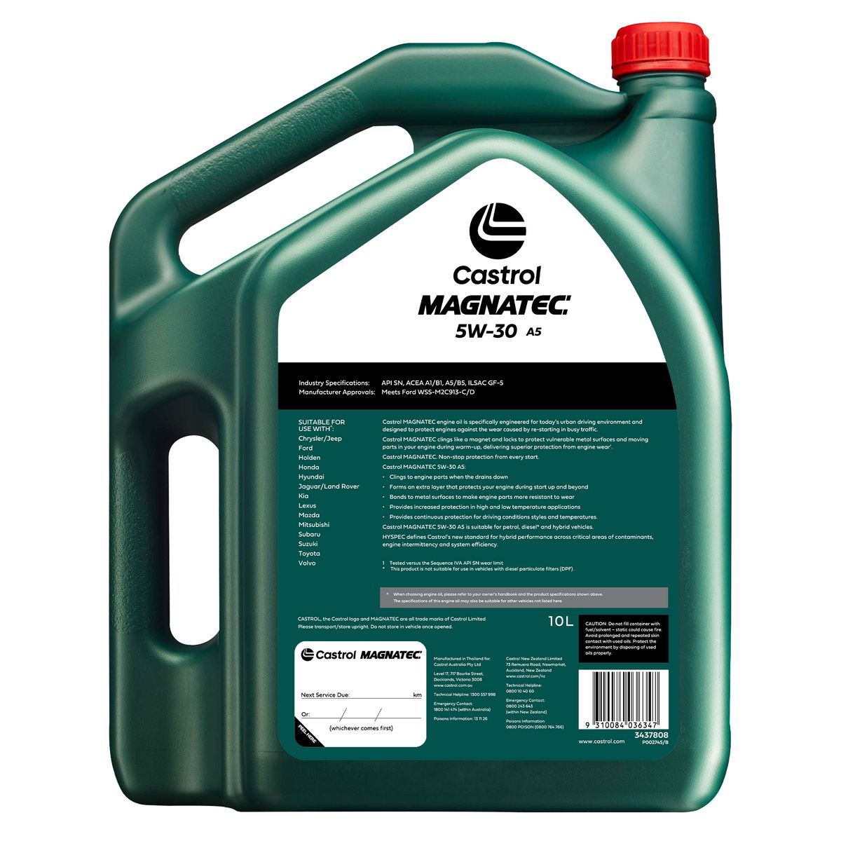 Castrol Magnatec 5W-30 A5 Engine Oil 10L 3437808