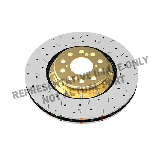 DBA 5000 Series Fully Assembled 2-Piece Gold Hat Xs Crossdrilled/Slotted DBA52224V2GLDXS