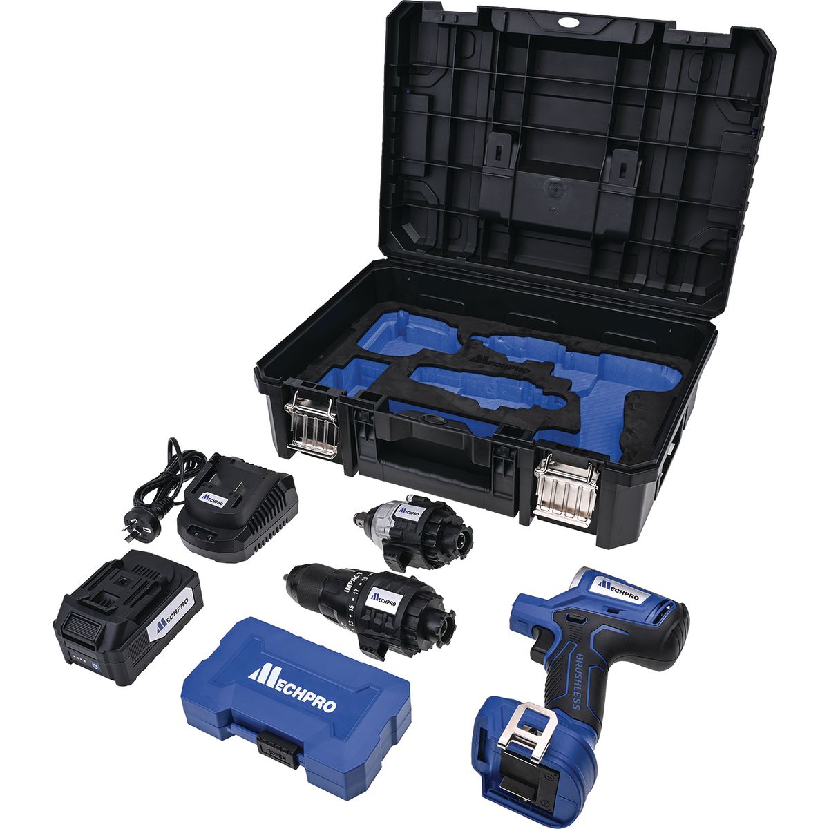 Mechpro 18V 34Pc Power Tool Starter Kit with Heavy Duty Case MPBPT01