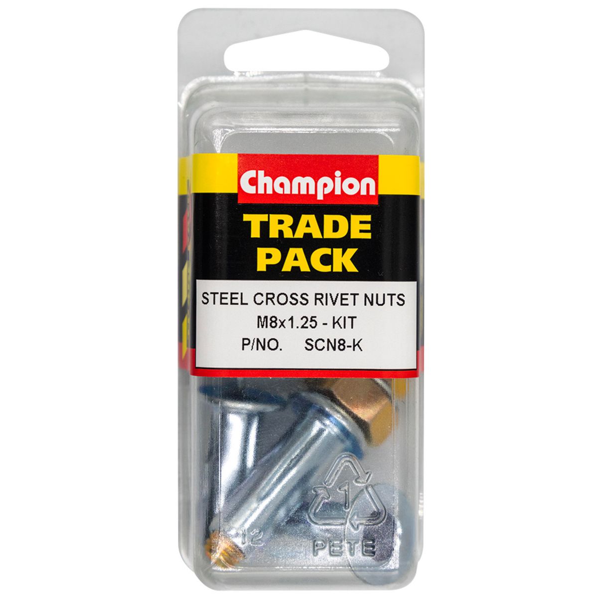 Champion Fasteners Steel Cross Rivet Nuts - M8X1.25 - Kit SCN8-K