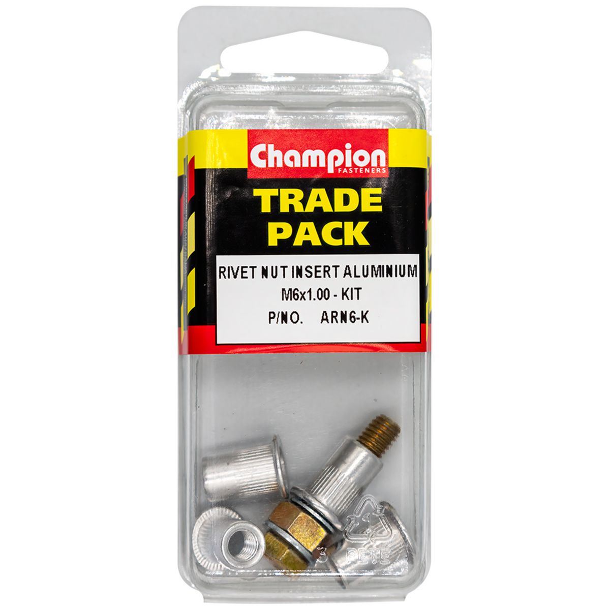 Champion Fasteners Rivet Nut Insert Aluminium M6X1.00 - Kit ARN6-K