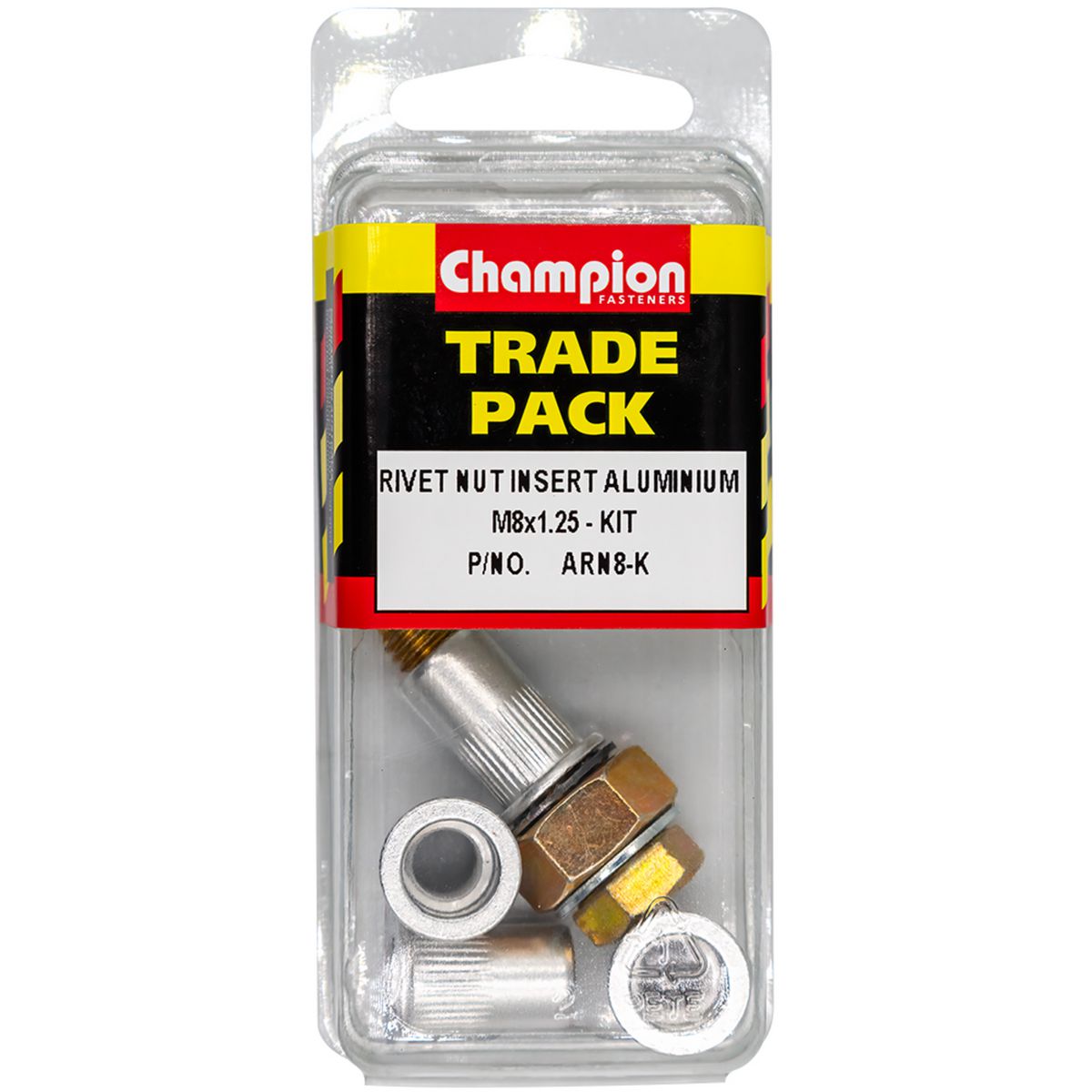 Champion Fasteners Rivet Nut Insert Aluminium M8X1.25 - Kit ARN8-K