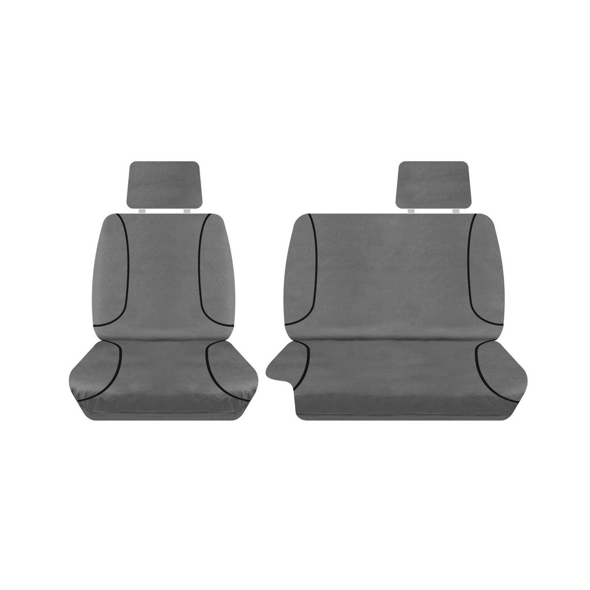 Sperling Tradies Canvas Front Grey Seat Covers Suits Landcruiser Troop Carrier 2007 - On RM1052TRG