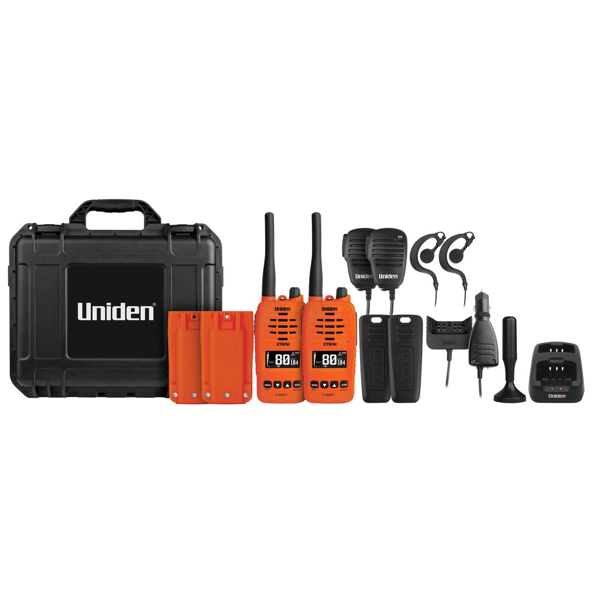 Uniden XTRAK 50 5W Smart UHF Waterproof Handheld Radio Twin Pack