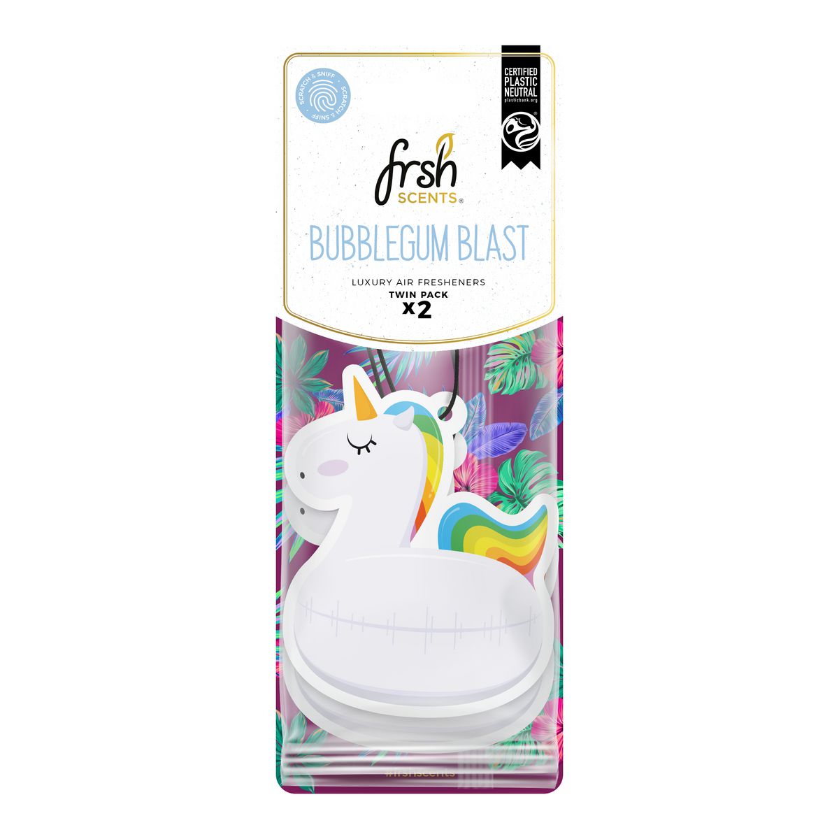 Frsh Unicorn Bubble Gum Blast Paper 2PK Air Freshener V0004