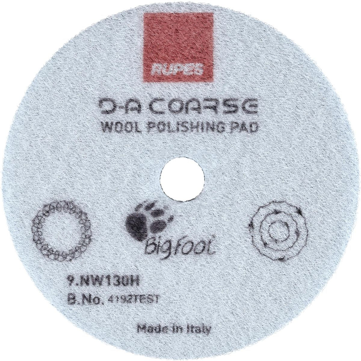 Rupes Bigfoot Da Wool Precision Polishing Pad Blue Coarse 130Mm 9.NW130H