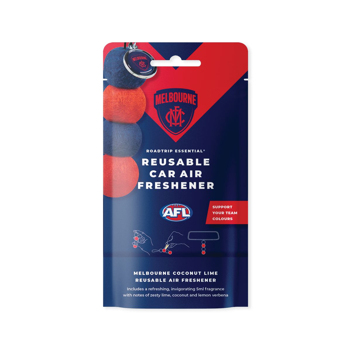 Smellyballs Melbourne Demon Reusable Car Air Freshener Set AFL445AI