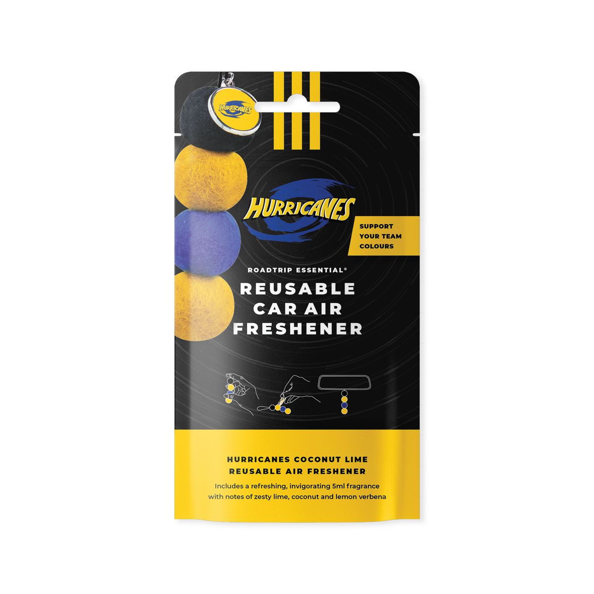 Smellyballs Wellington Hurricanes Reusable Air Freshener RTNZSRWH
