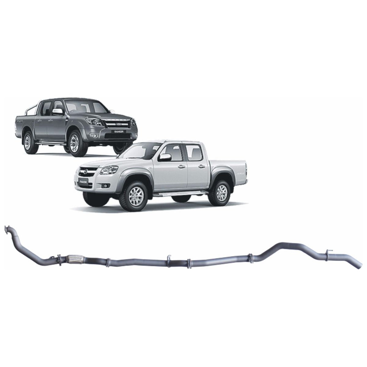 Redback Extreme Duty Exhaust 3in Turbo Back (No Cat & No Muffler/Pipe Only) FRX20200-PO