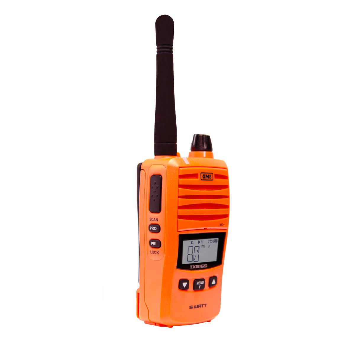 GME 5/1 Watt IP67 UHF CB Handheld Radio - Blaze Orange TX6165XO