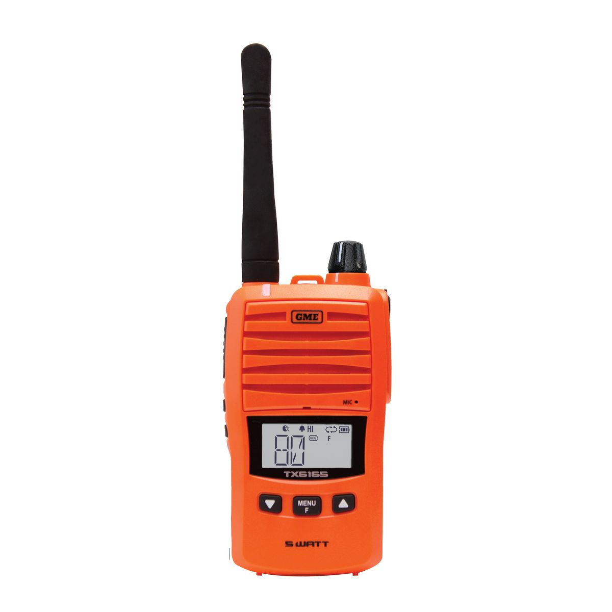 GME 5/1 Watt IP67 UHF CB Handheld Radio - Blaze Orange TX6165XO