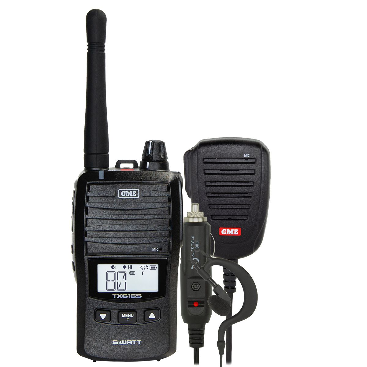 GME 5/1 Watt UHF CB Handheld Radio Including Accessories TX6165