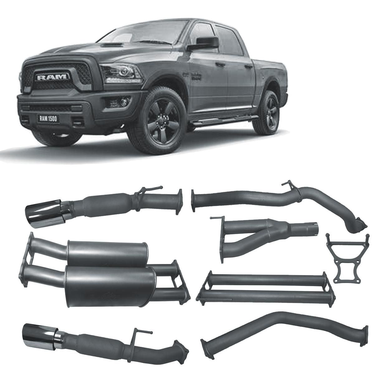 Redback Extreme Duty Exhaust 3in Twin Cat-Back (No Cat With Large Muffler) DRX80100-PM