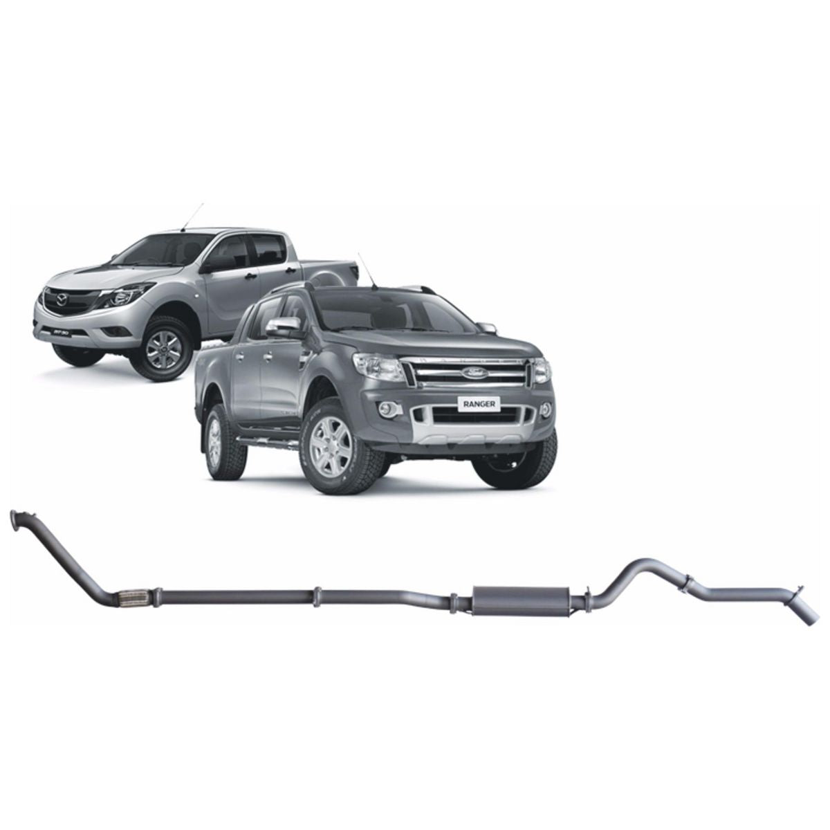 Redback Extreme Duty Exhaust 3in Turbo Back (No Cat With Large Muffler) FRX21100-PM
