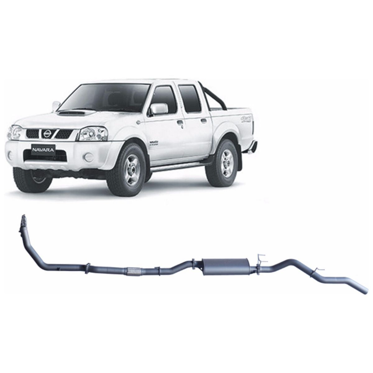 Redback Extreme Duty Exhaust 3in Turbo Back (No Cat With Large Muffler) NNX52200-PM