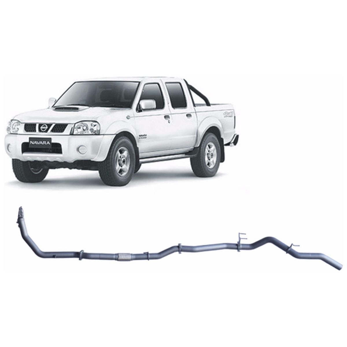 Redback Extreme Duty Exhaust 3in Turbo Back (No Cat & No Muffler/Pipe Only) NNX52200-PO