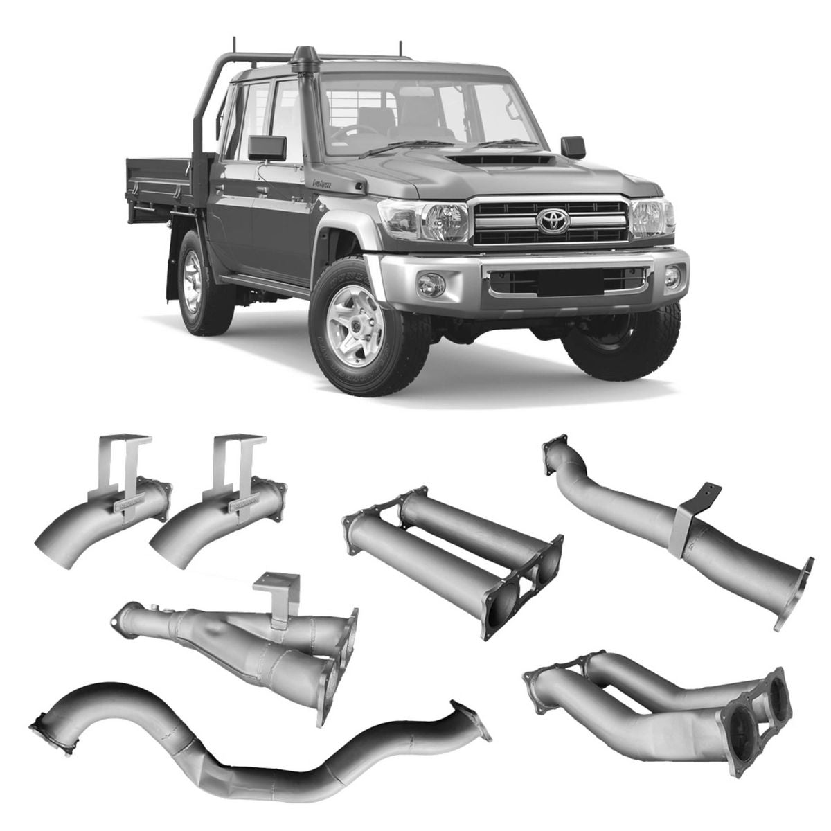 Redback Extreme Duty Exhaust 4in Twin DPF Back (No Cat & No Muffler/Pipe Only) TLX441740-PO