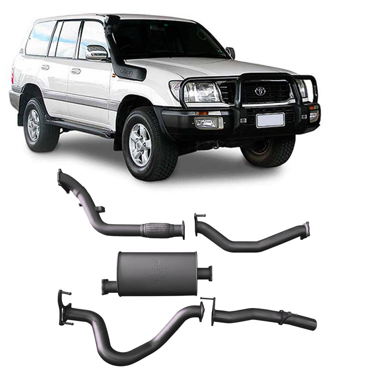 Redback Extreme Duty Exhaust 3in Turbo Back (No Cat With Large Muffler) TLX44900-PM