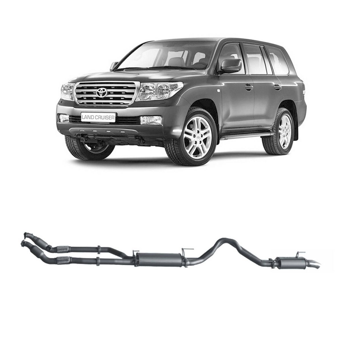 Redback Extreme Duty Exhaust  3in Twin Turbo Back (With Cat & Straight Through Muffler) TLX45900-C2