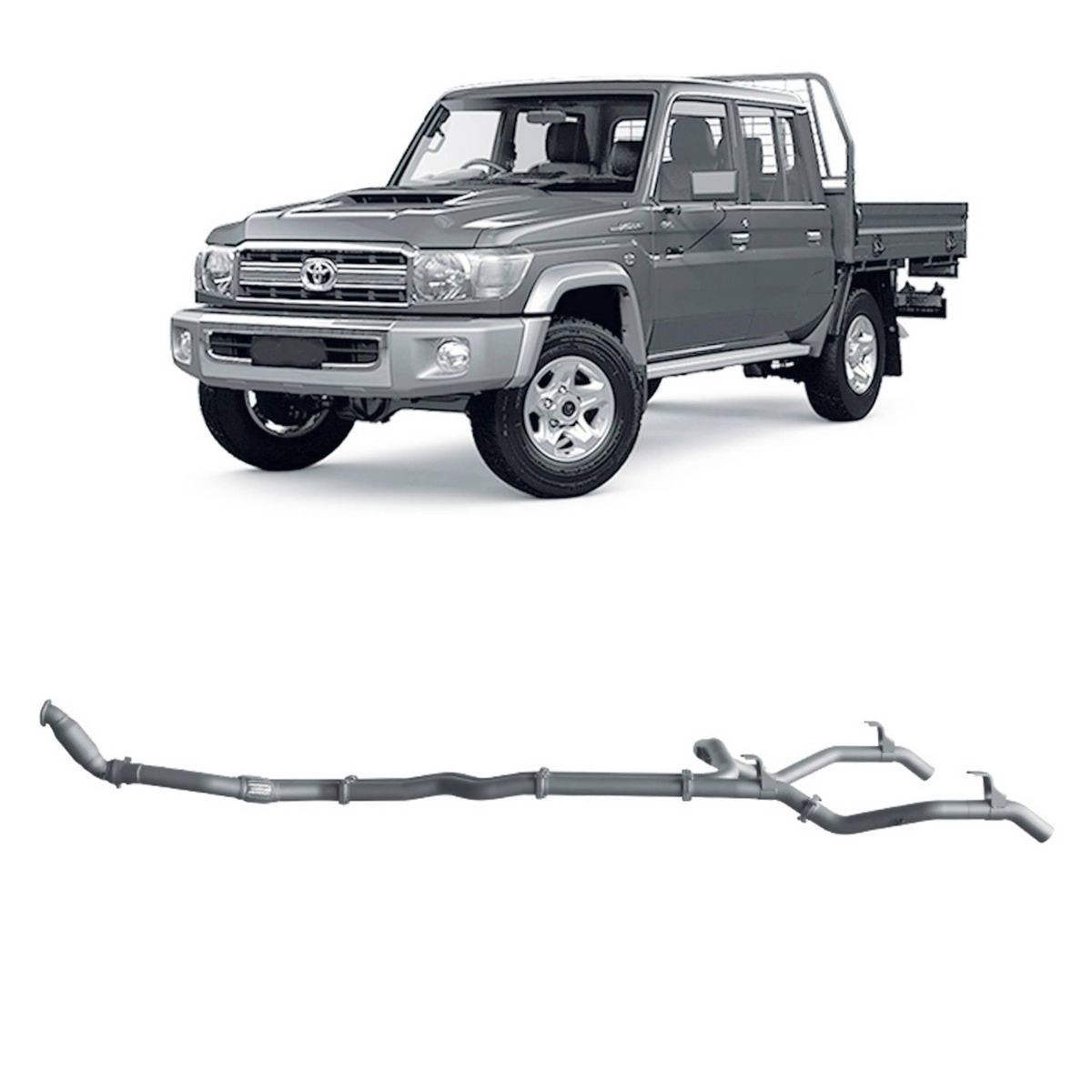 Redback Extreme Duty Exhaust  3in Twin Turbo Back (With Cat & No Muffler/Pipe Only) TLX47500-CP