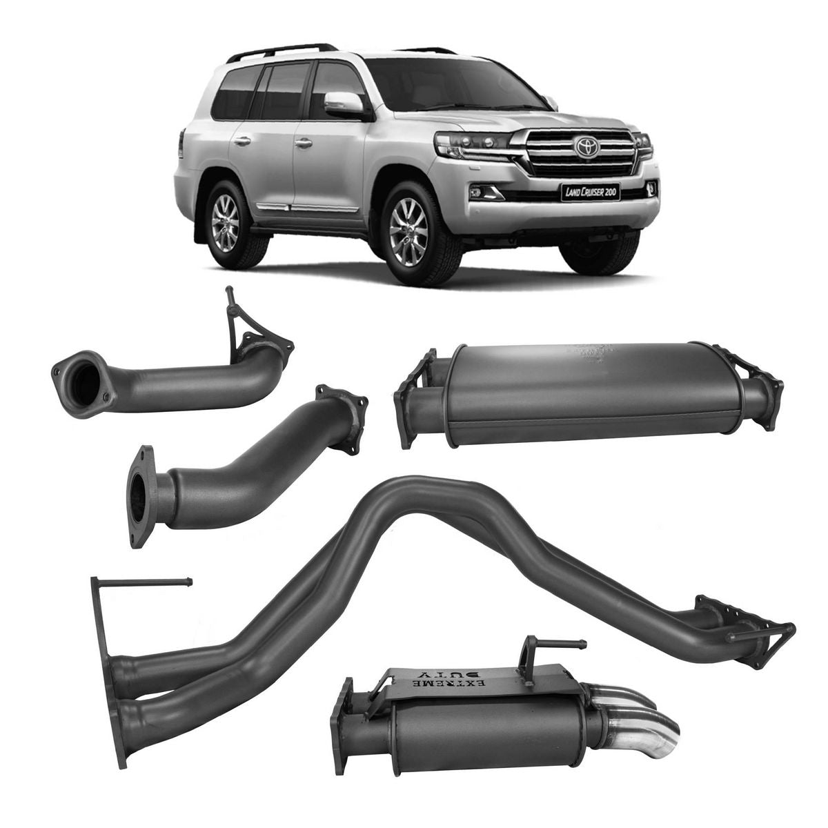 Redback Extreme Duty Exhaust 3in Twin DPF Back (No Cat With Large Muffler) TLX49800-PM