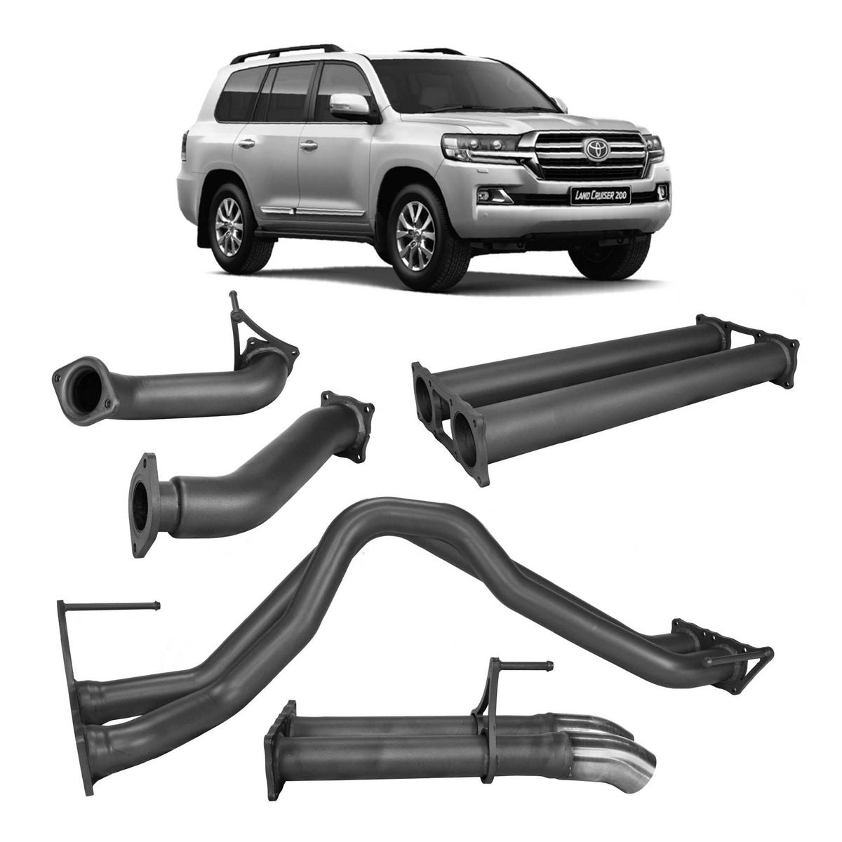 Redback Extreme Duty Exhaust 3in Twin DPF Back (No Cat & No Muffler/Pipe Only) TLX49800-PO