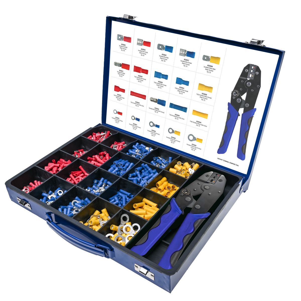 OEX Crimp Terminal Assortment Kit 1000 Pieces & Crimping Tool ACX3106