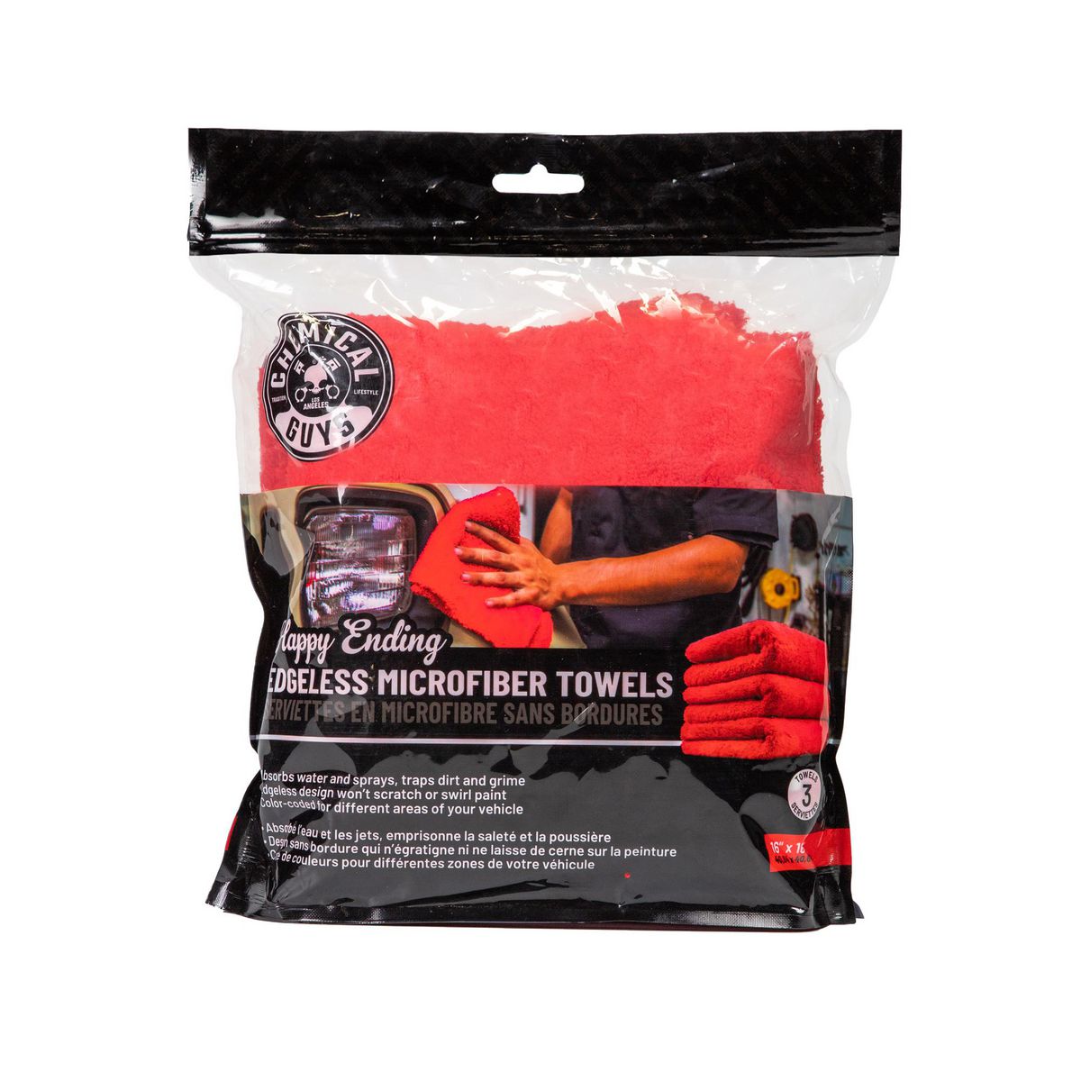 Chemical Guy's Happy Ending Microfiber Towel 3 Pack MIC34103