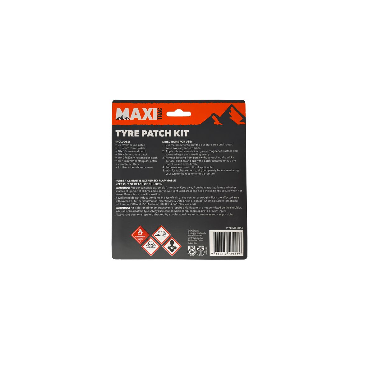 MaxiTrac 46 Piece Tyre Patch Kit MTTRK6