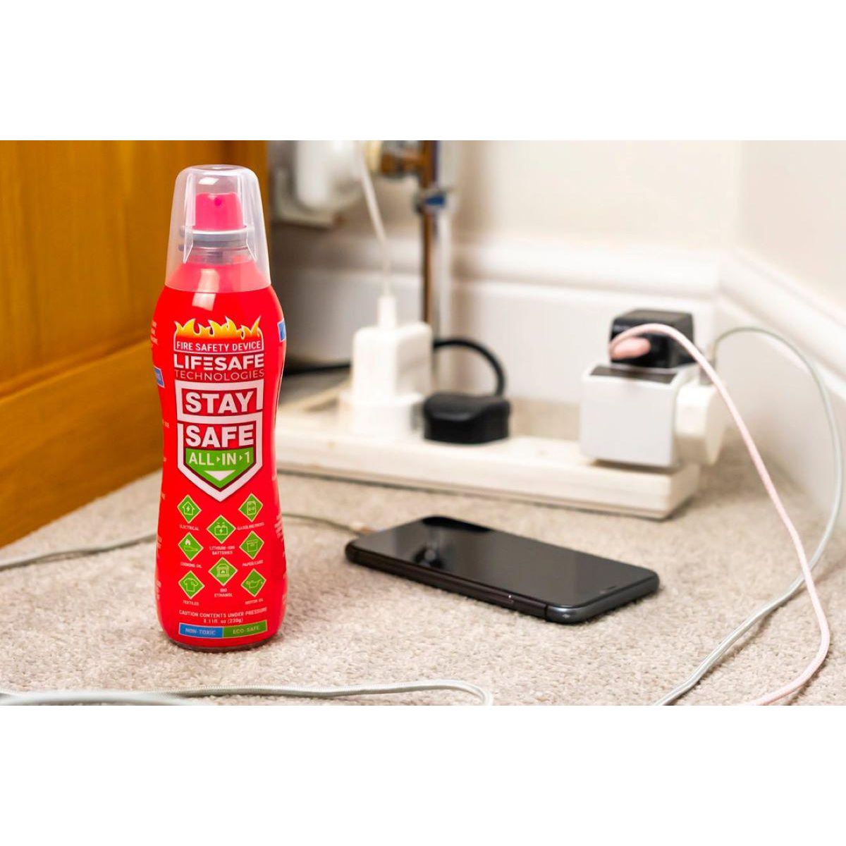 Stay Safe All-in-1 Aerosol Fire Extinguisher, 200ml LC417149