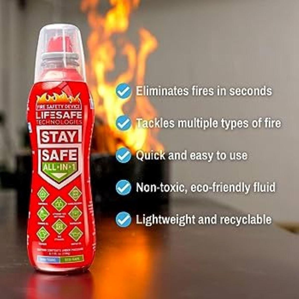 Stay Safe All-in-1 Aerosol Fire Extinguisher, 200ml LC417149