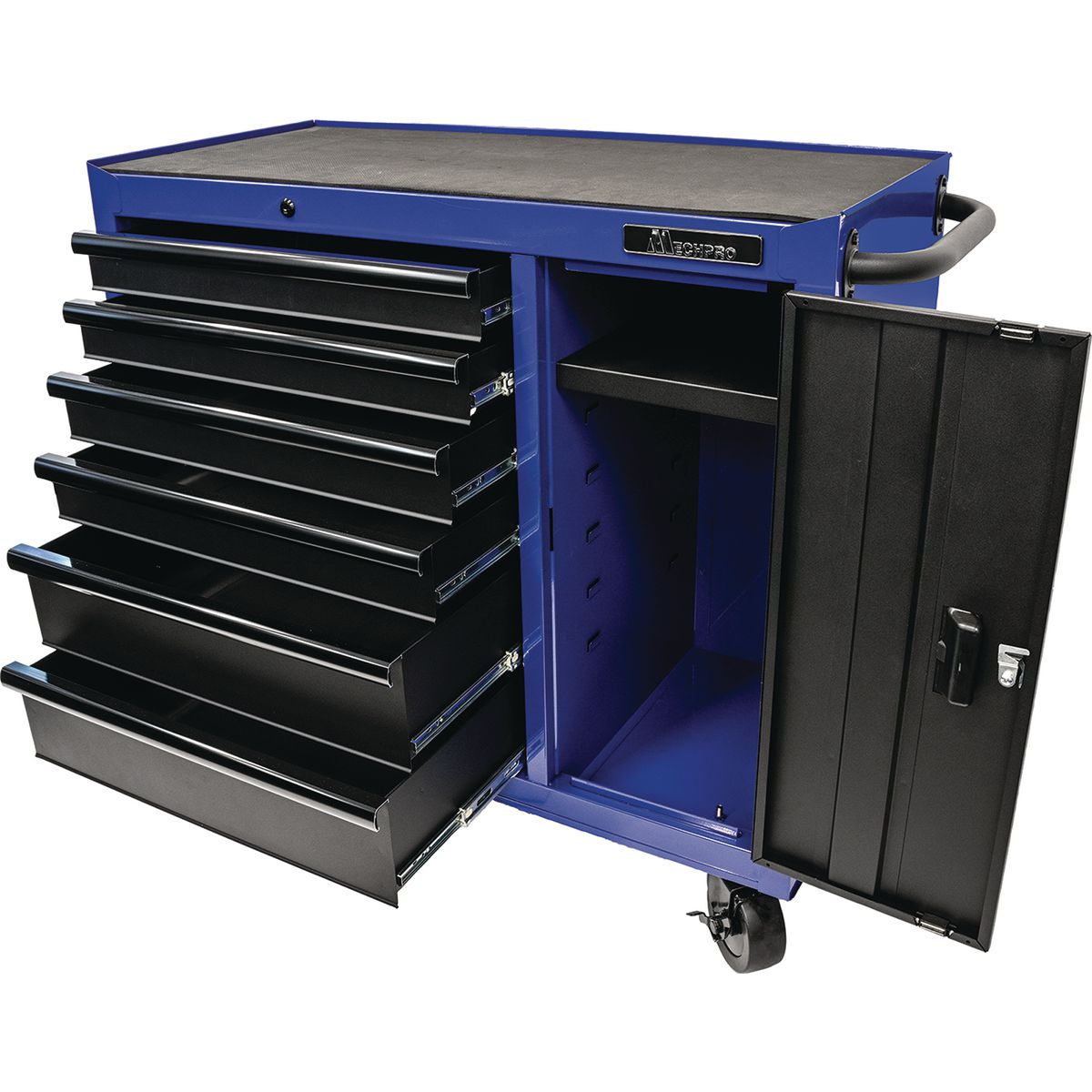 Mechpro 39 Inch 6 Drawer Tool Trolley with 1 Door 945mm Height MPBTT-39IN-6D