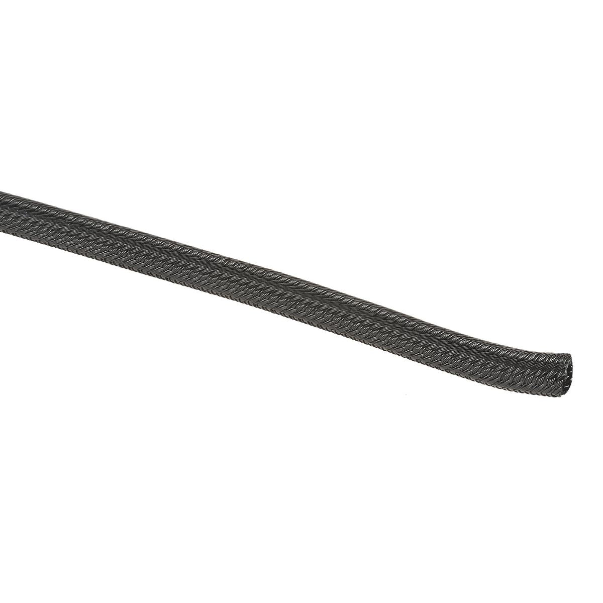 Narva Self Closing Braided Tube 9MM Split, 10M, Black 56787-10