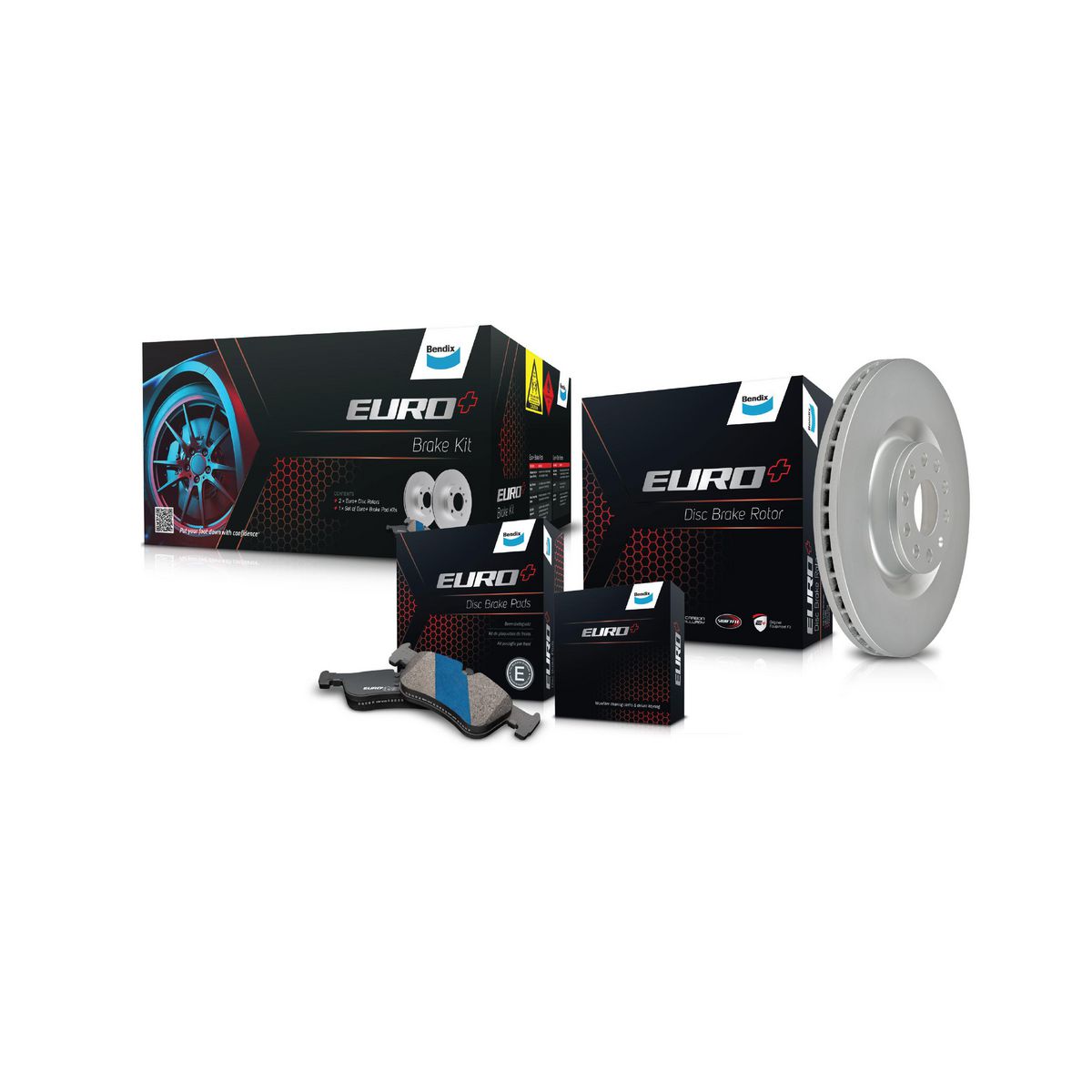 Bendix Euro+ Pads and Rotors Brake Kit Combo EBK1F-EURO+
