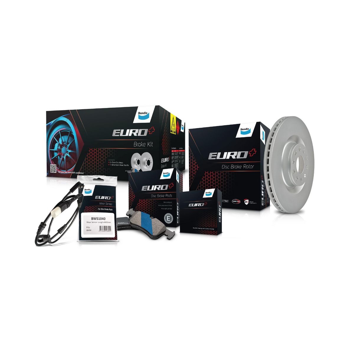 Bendix Euro+ Pads and Rotors Brake Kit Combo EBK6F-EURO+