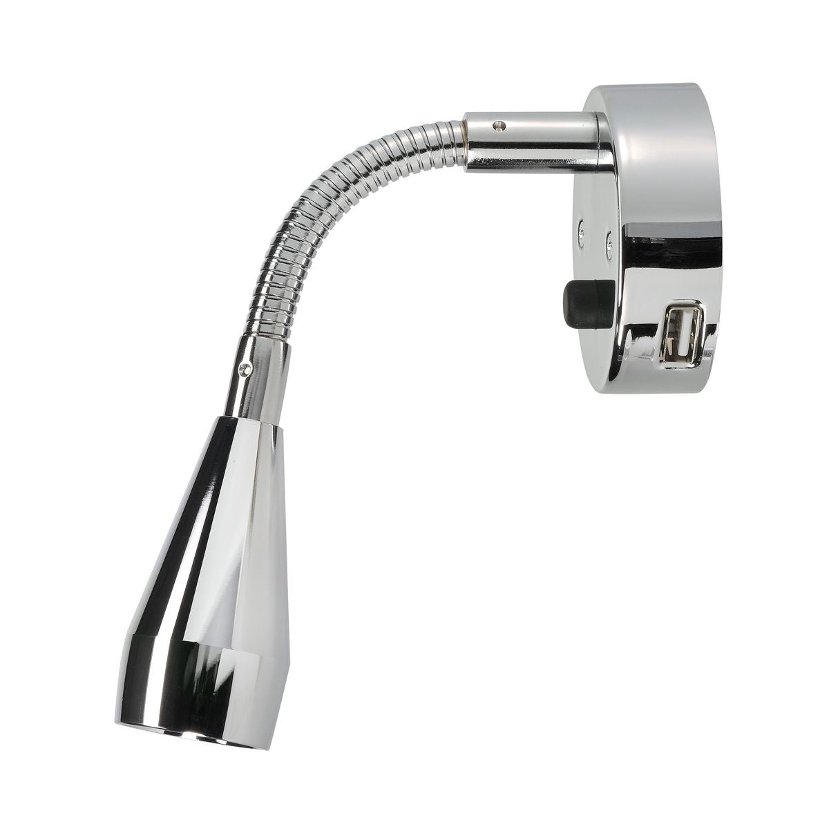 Narva 12 Volt Silver Interior Lamp With Touch Switch And 2A Usb Socket 87471