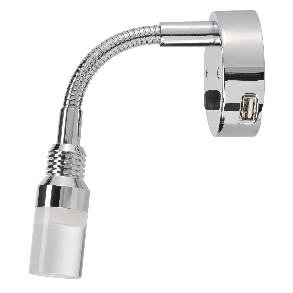 Narva 12 Volt Silver Interior Lamp With Touch Switch And 2A Usb Socket 87481