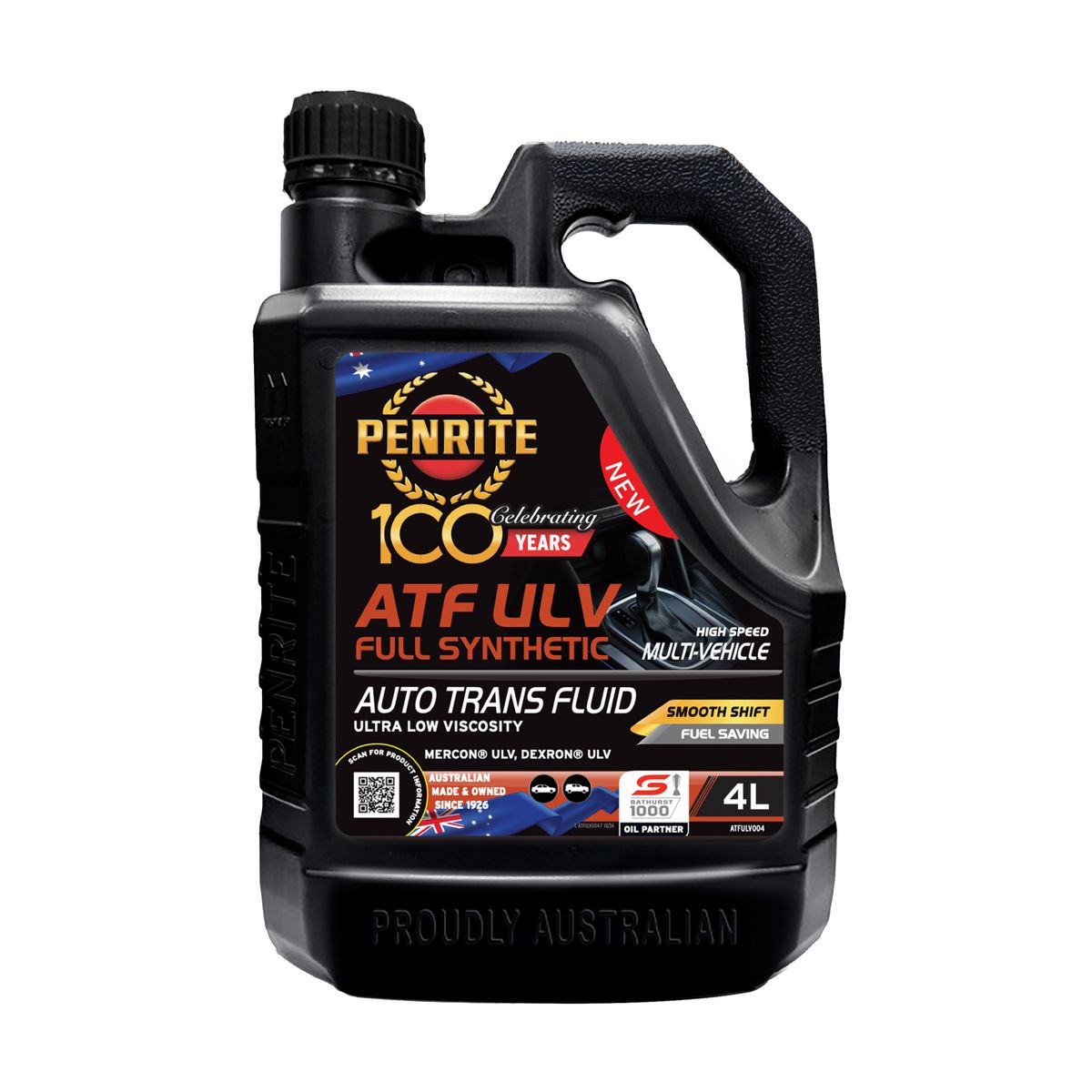Penrite ATF Multivehicle Full-Syn Ultra-Low Viscosity Auto Trans Fluid 4L ATFULV004