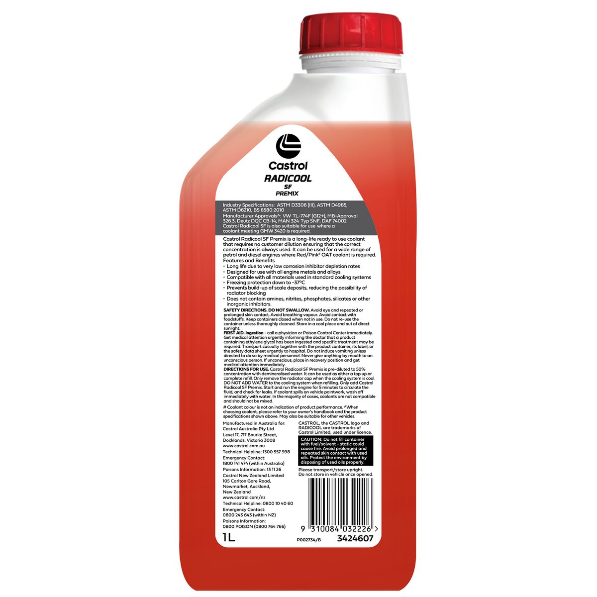 Castrol RADICOOL SF Premix Engine Coolant 1L 3424607