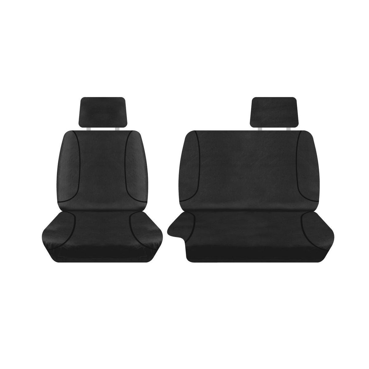 Sperling Tradies Canvas Front Black Seat Covers Suits Landcruiser Troop Carrier 2007 - On RM1052TRB