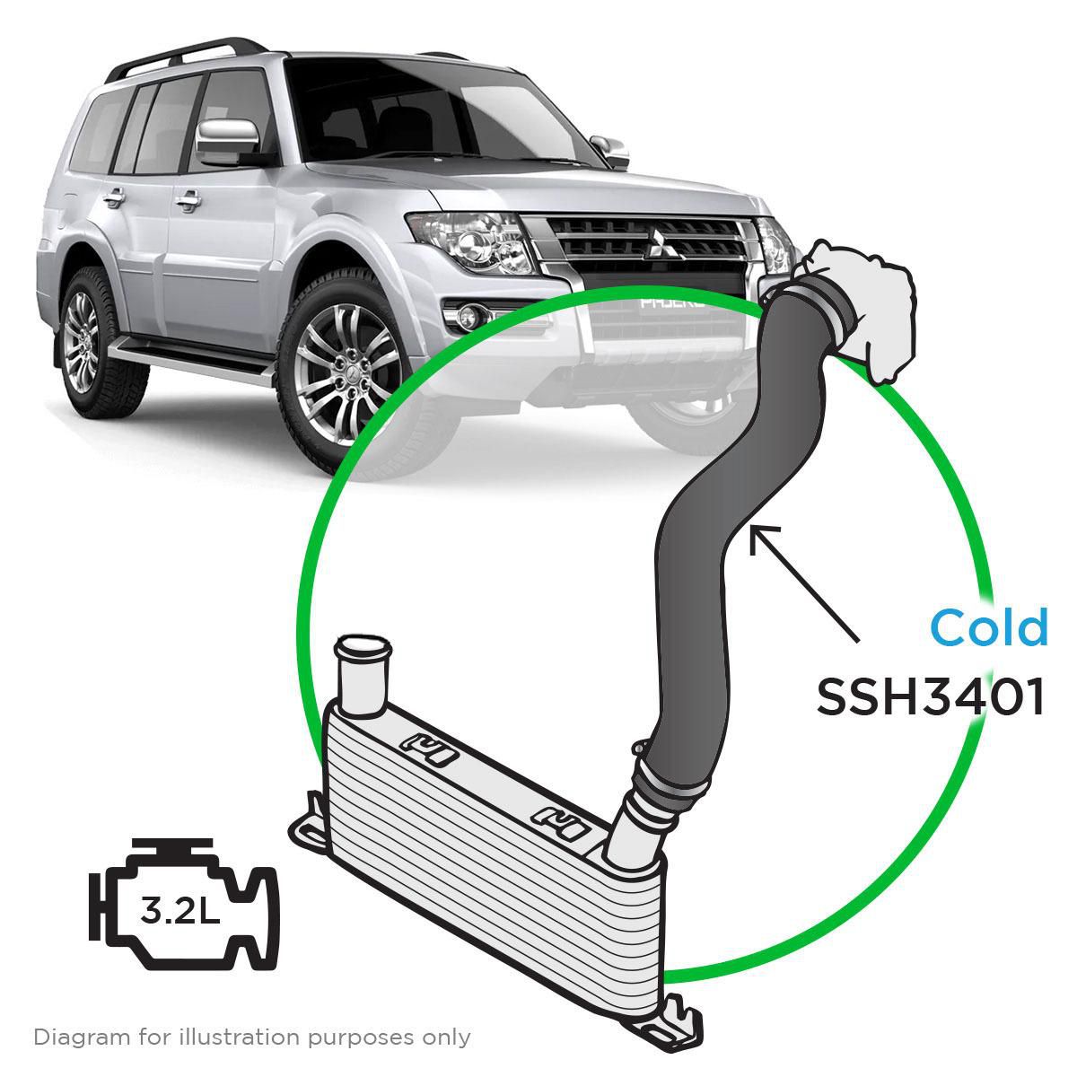 SAAS Silicone intercooler pipe Mits Pajero 3.2 NS-NW SSH3401