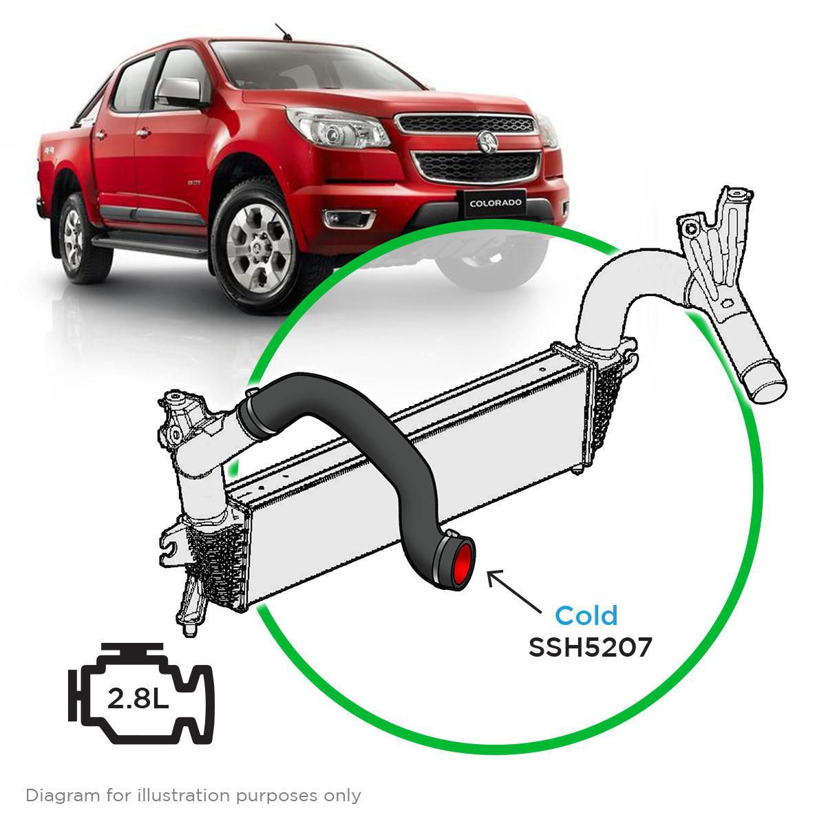 SAAS Silicone intercooler pipe Holden Col RG SSH5207
